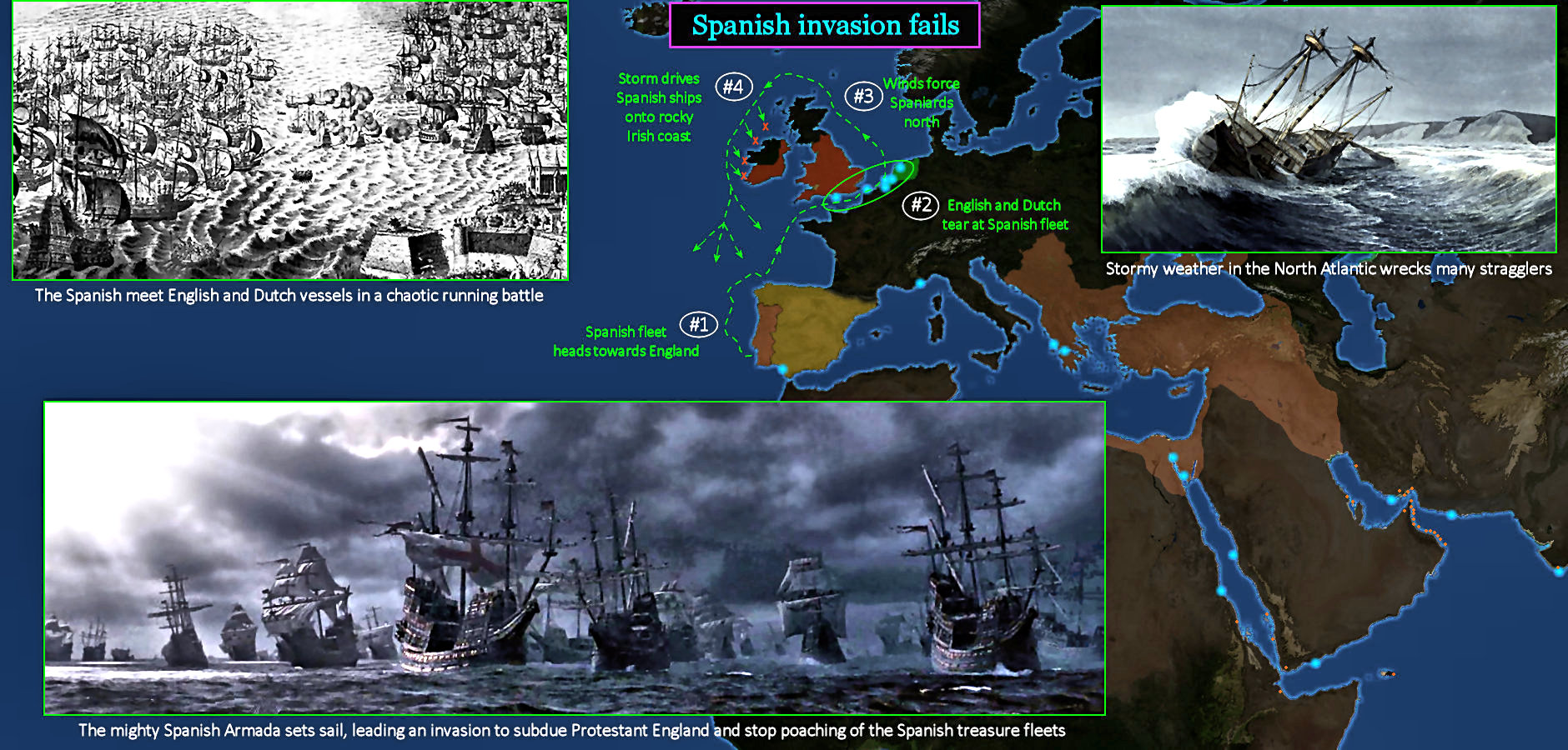 Spanish Armada fails, 1588
